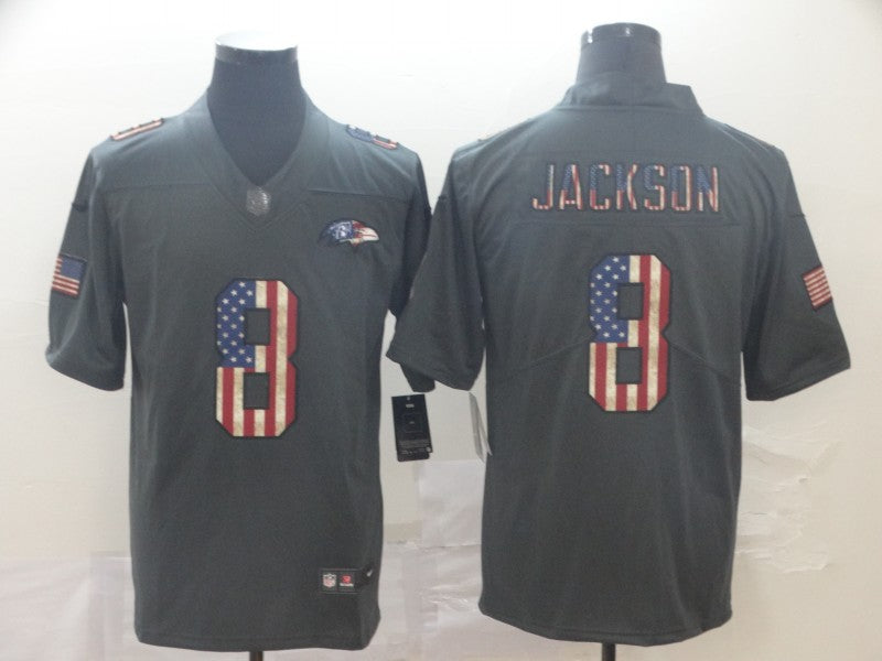 Men's Baltimore Ravens Lamar Jackson #8 Black Alternate Player Game Jerseys
