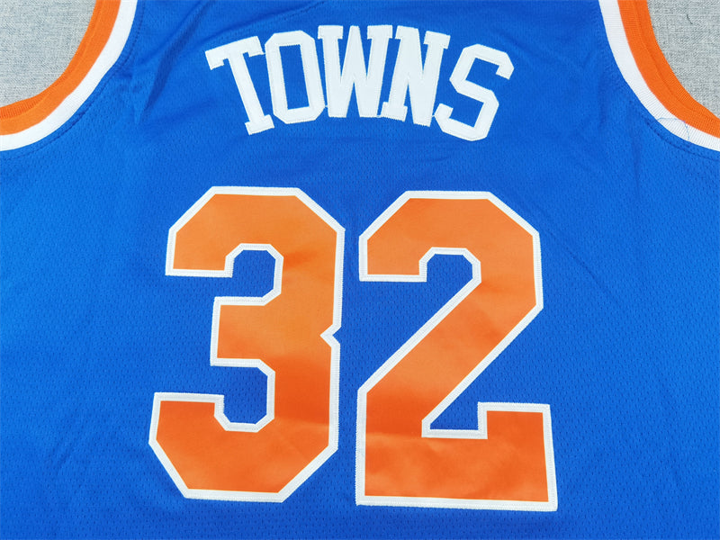 Men's New York Knicks Karl-Anthony Towns #32 Blue Swingman Jerseys - Icon Edition