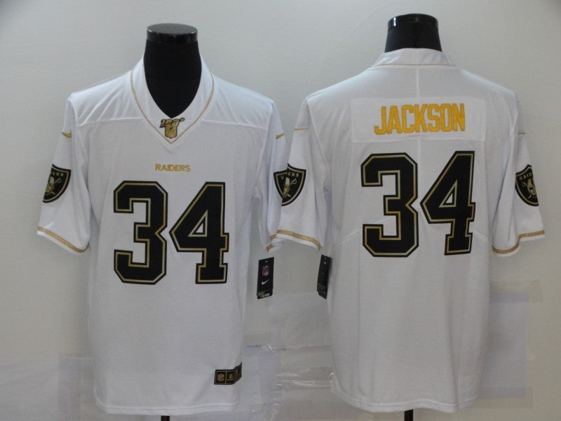 Men's Las Vegas Raiders Bo Jackson #34 White Player Game Jerseys