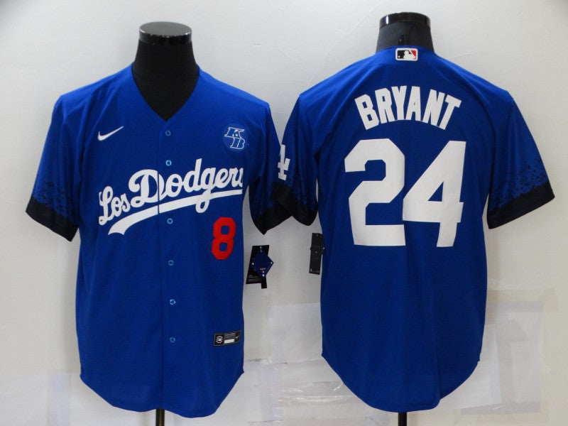 Men's Los Angeles Dodgers Kobe Bryant #8-24 Blue Fashion Stitched Jerseys