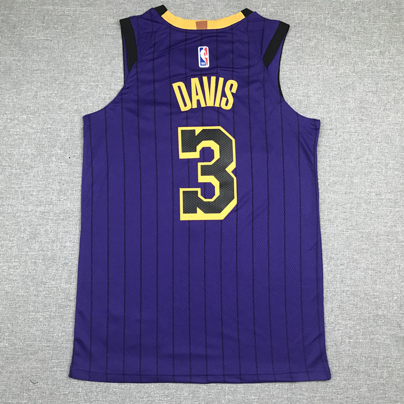 Men's Los Angeles Lakers Anthony Davis Purple #3 NBA Swingman Jerseys