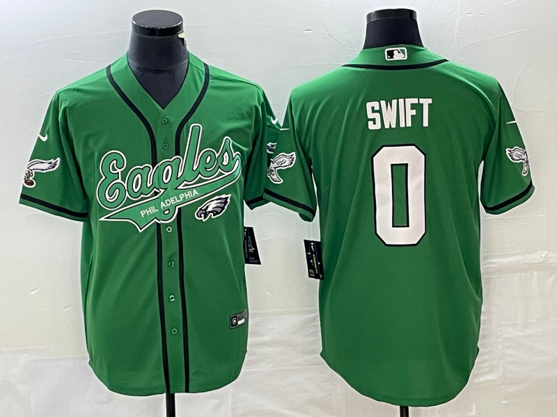 Men's Philadelphia Eagles D'Andre Swift #0 Kelly Green Game Jerseys Joint Edition