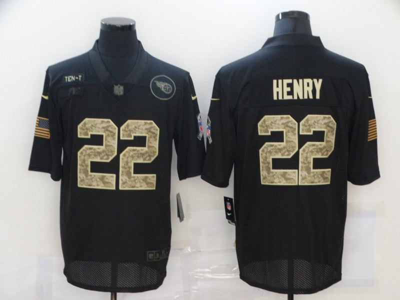 Men's Tennessee Titans Derrick Henry #22 Black Authentic Game Jerseys