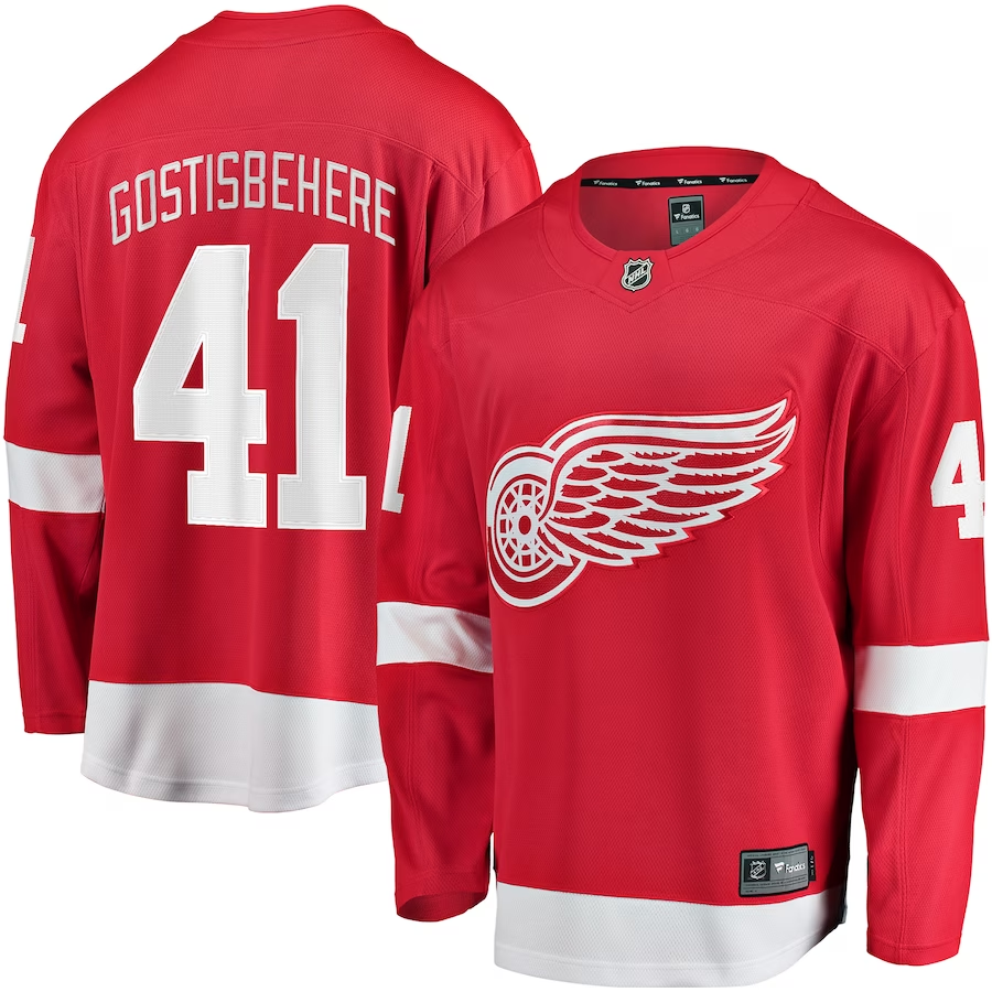 Men's Detroit Red Wings Shayne Gostisbehere #41 Red Home Breakaway Jerseys