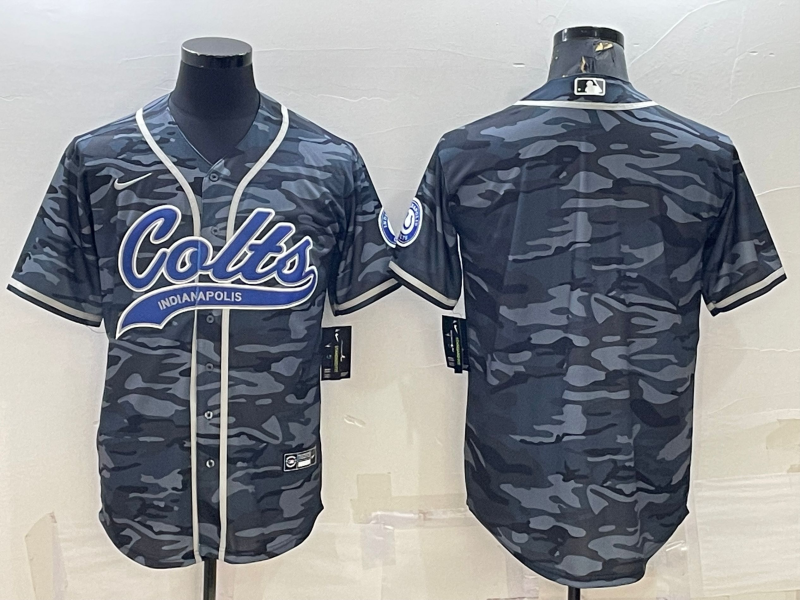 Men's Indianapolis Colts Grey Camouflage Blank Jerseys