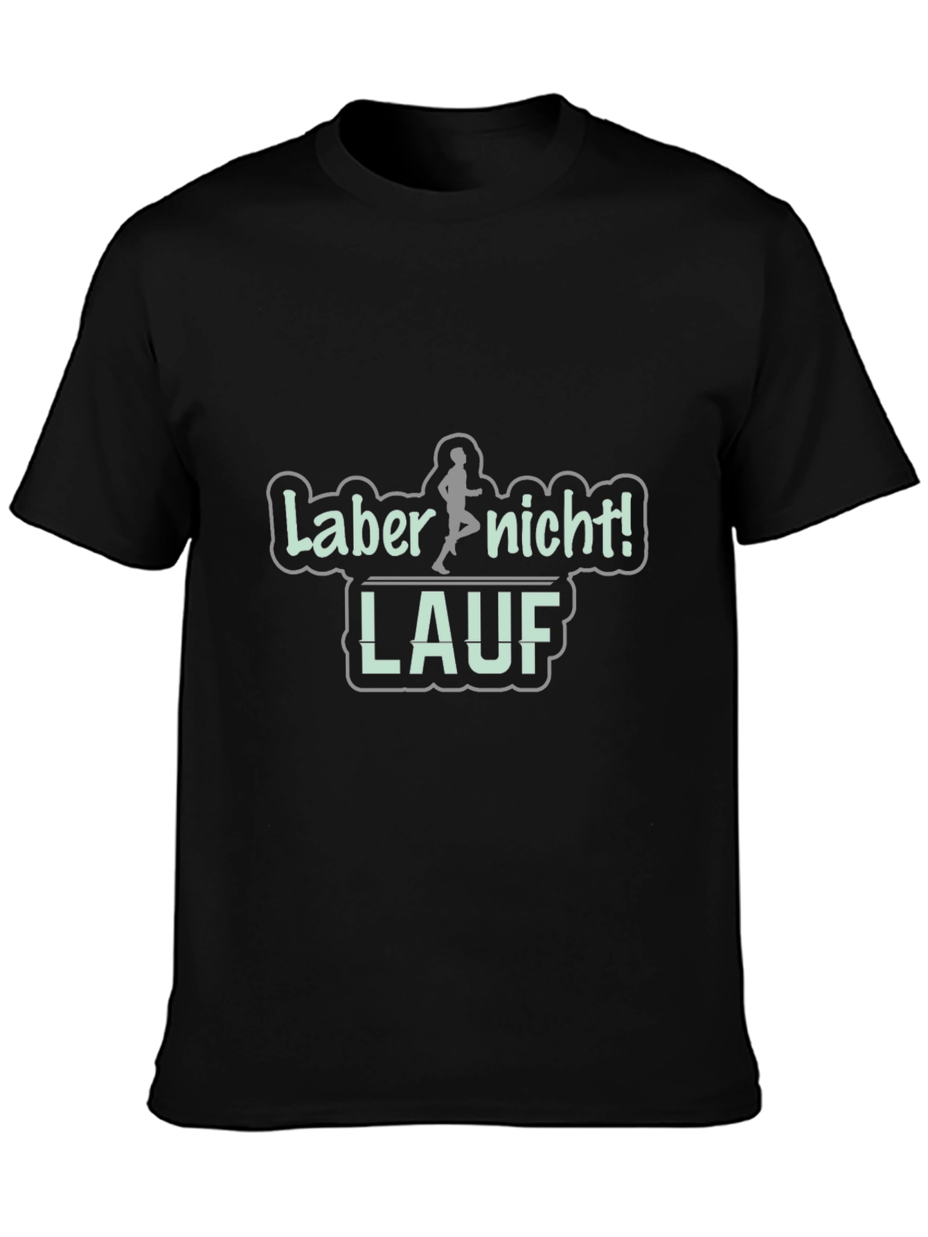 Black T-Shirt - Funny Runner Graphic