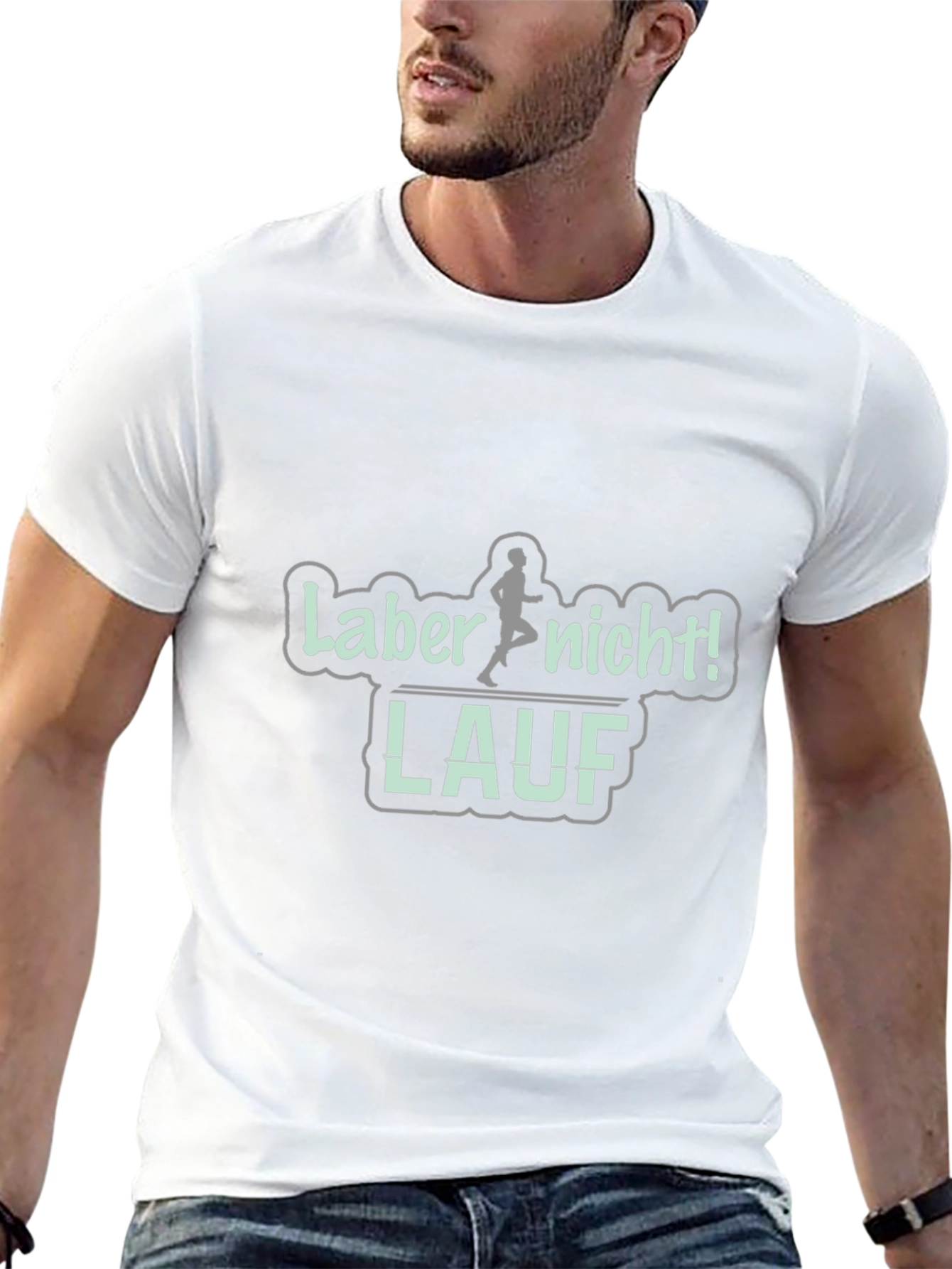 Black T-Shirt - Funny Runner Graphic