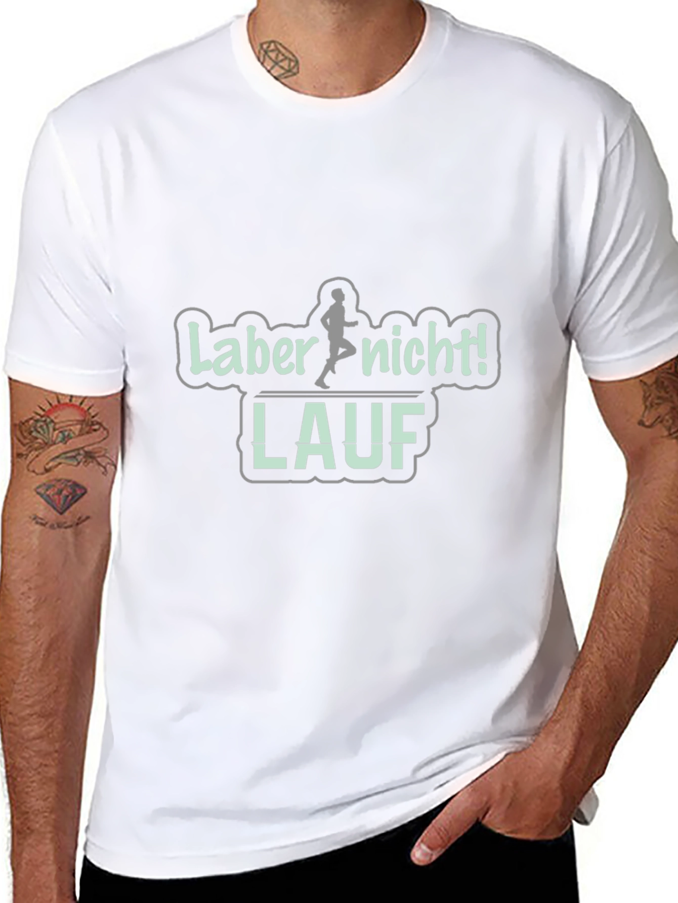 Black T-Shirt - Funny Runner Graphic