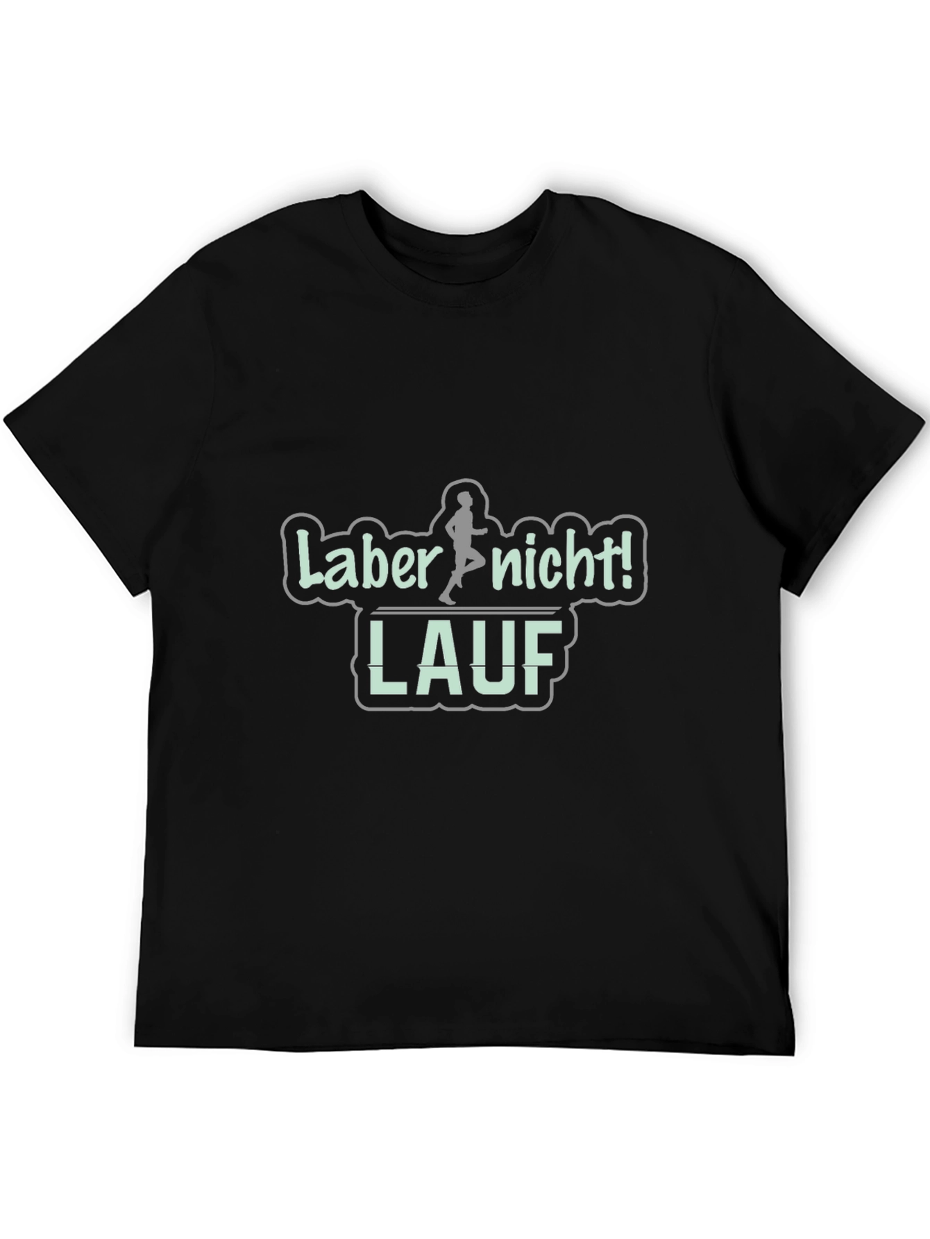 Black T-Shirt - Funny Runner Graphic