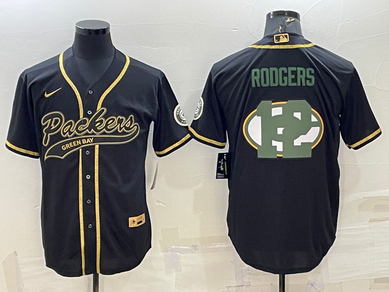 Men's Green Bay Packers Aaron Rodgers #12 Black Player Jerseys Joint Edition