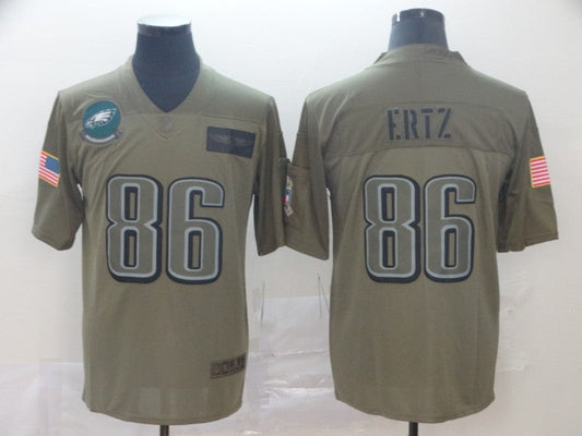 Men's Philadelphia Eagles Zach Ertz #86 Brown Game Jerseys