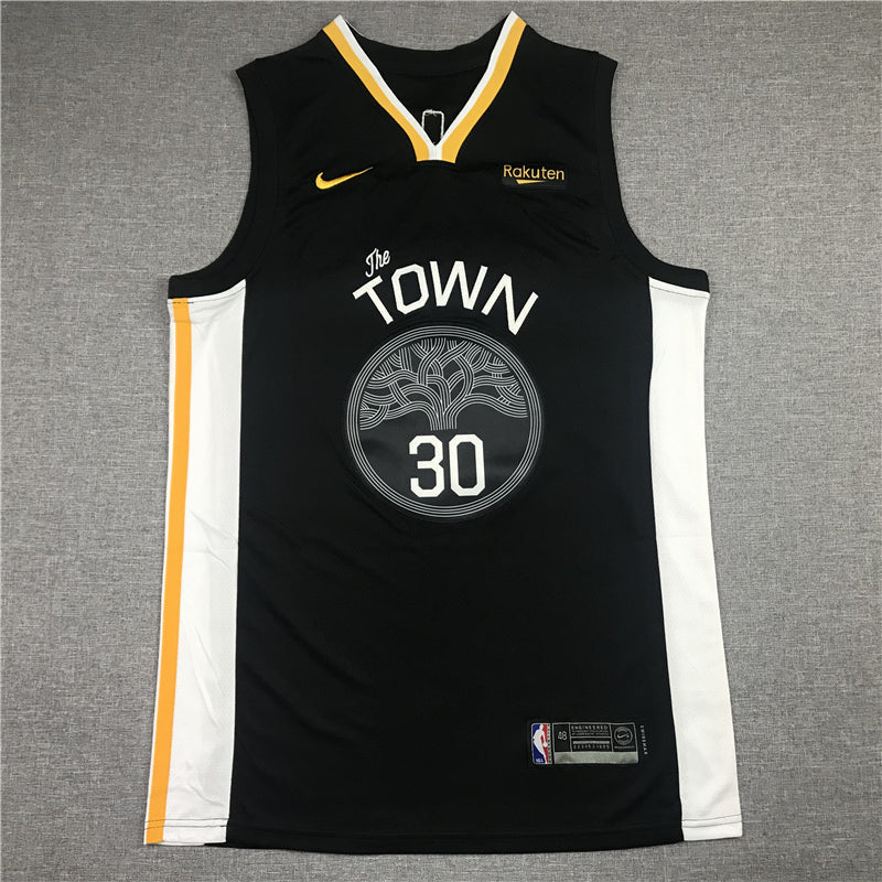 Men's Golden State Warriors Stephen Curry #30 Black Fast Break Replica Jerseys