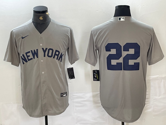 Men's New York Yankees Juan Soto #22 Gray Limited Game Name Jerseys