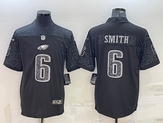 Men's Philadelphia Eagles DeVonta Smith #6 Black RFLCTV Limited Jerseys