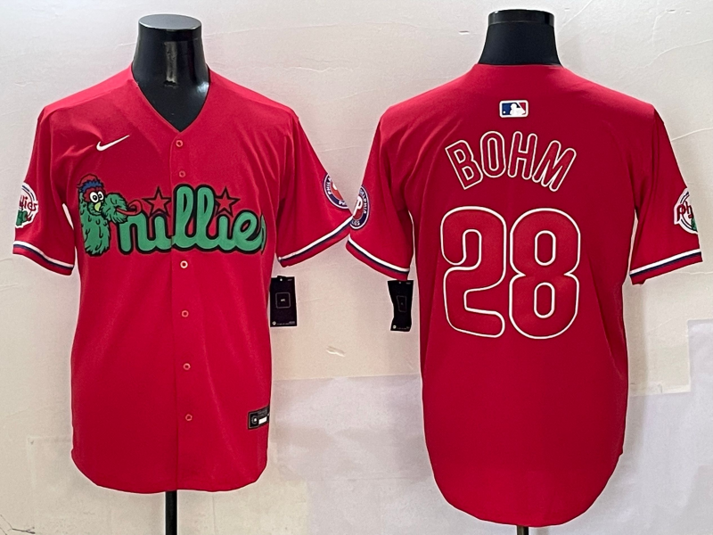 Men's Philadelphia Phillies Alec Bohm #28 Red Player Jerseys
