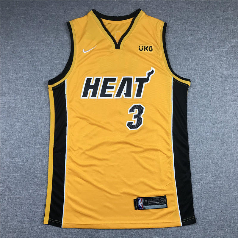 Men's Miami Heat Dwyane Wade #3 Gold 2020/21 Swingman Player Jerseys