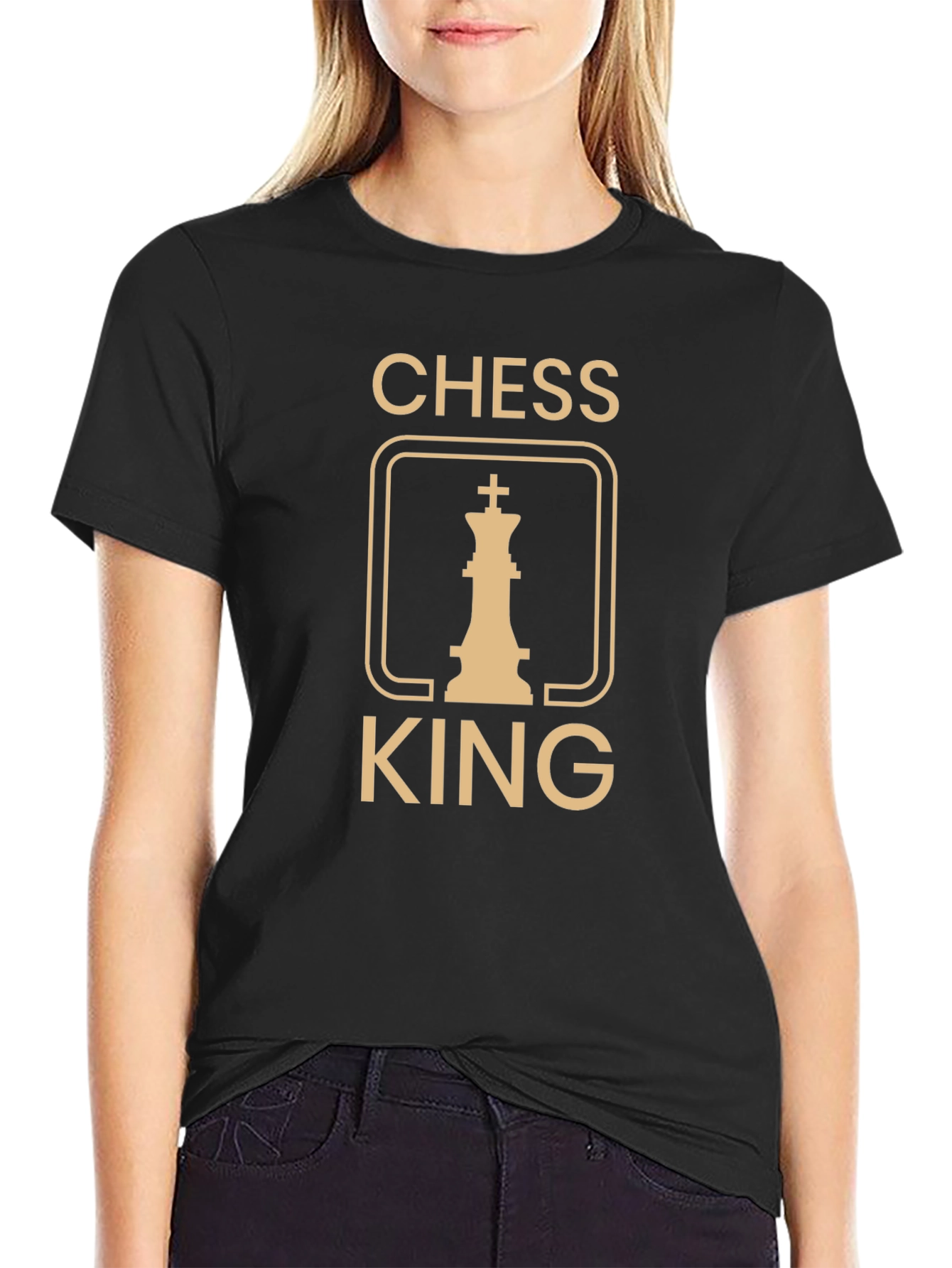 Chess King Graphic T-Shirt - Black Cotton Tee