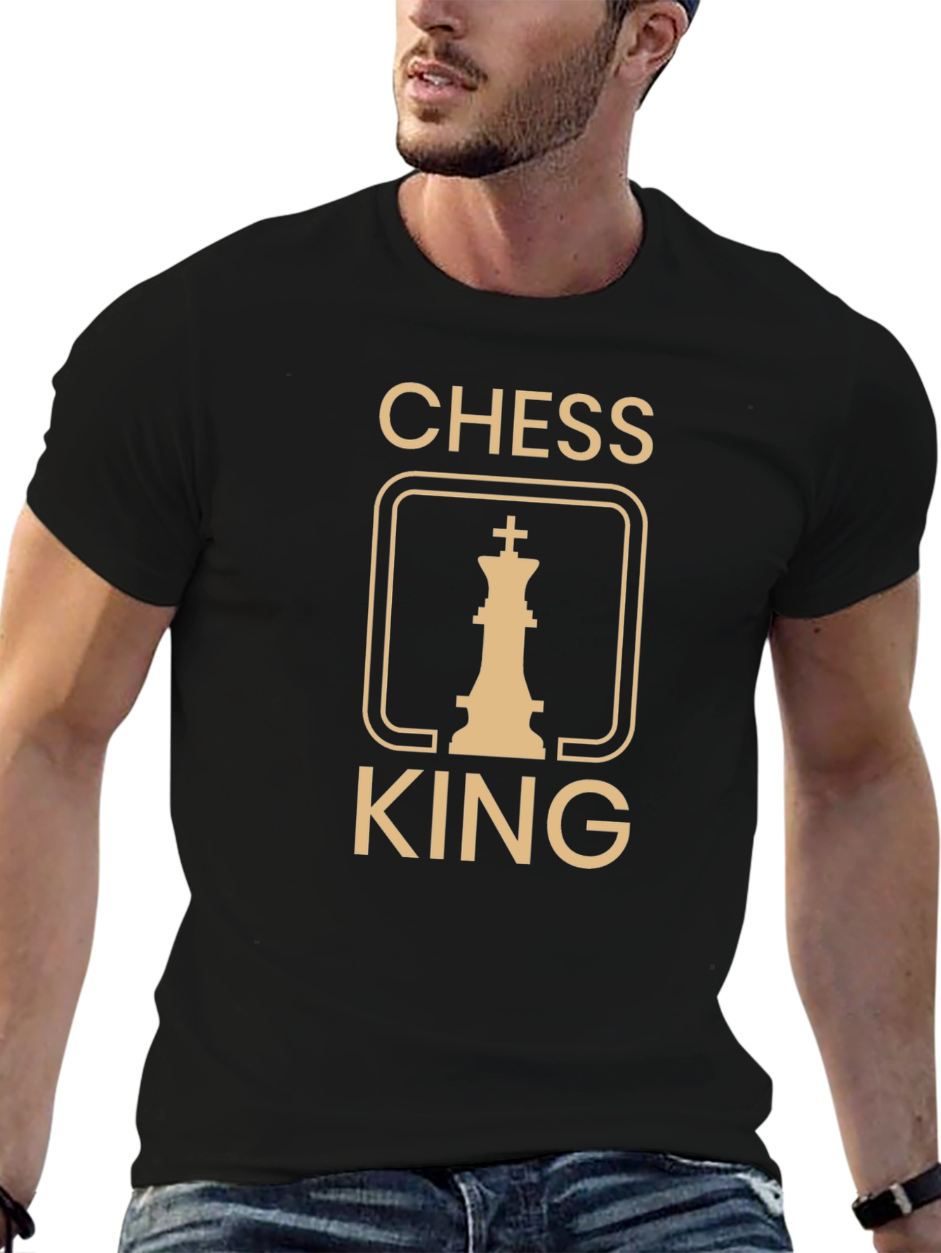 Chess King Graphic T-Shirt - Black Cotton Tee