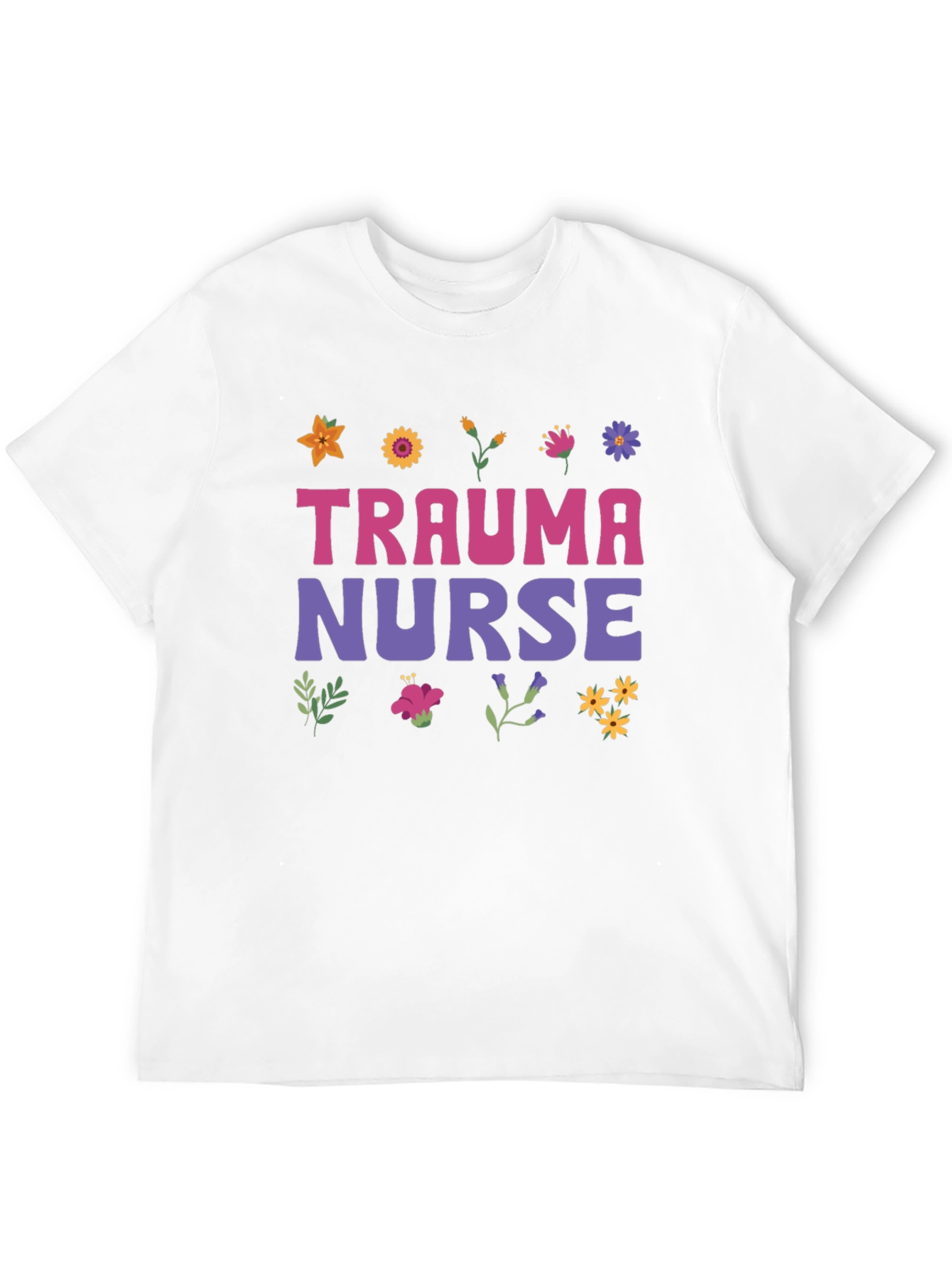 Trauma Nurse Floral Graphic Tee