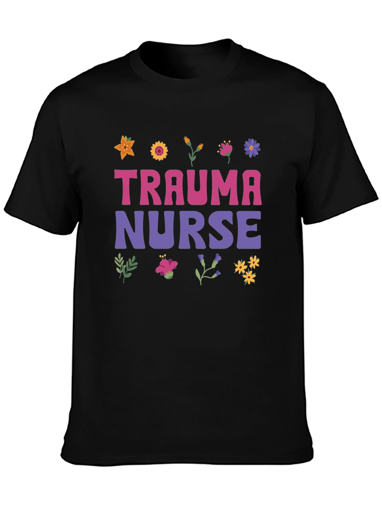 Trauma Nurse Floral Graphic Tee