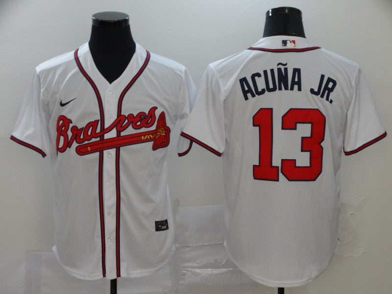 New Men's Atlanta Braves Ronald Acuna Jr. #13 Jerseys White