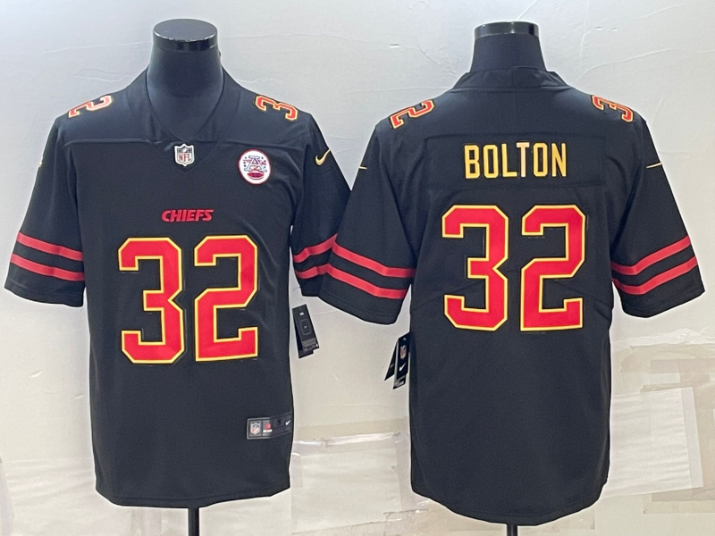Men's Kansas City Chiefs Nick Bolton #32 Black Player Jerseys