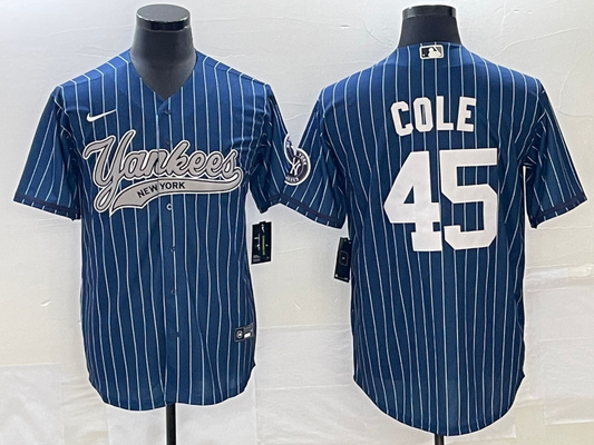 Men's New York Yankees Gerrit Cole #45 Blue Player Jerseys Joint Edition