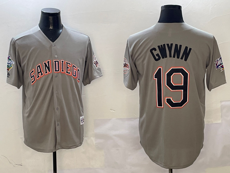 Men's San Diego Padres Tony Gwynn #19 Gray Limited Player Jerseys