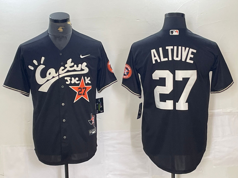 Men's Houston Astros Jose Altuve #27 Black Limited Player Jerseys