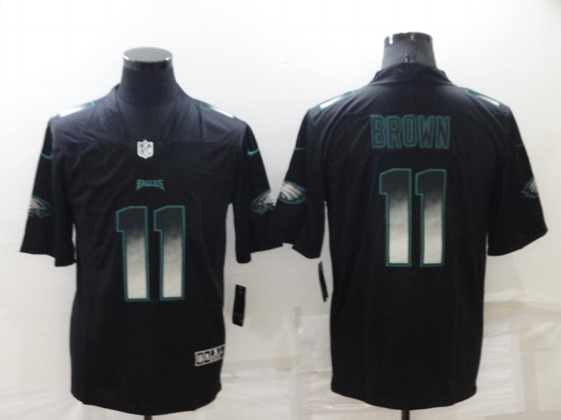 Men's Philadelphia Eagles #11 A.J. Brown Black Player Game Jerseys