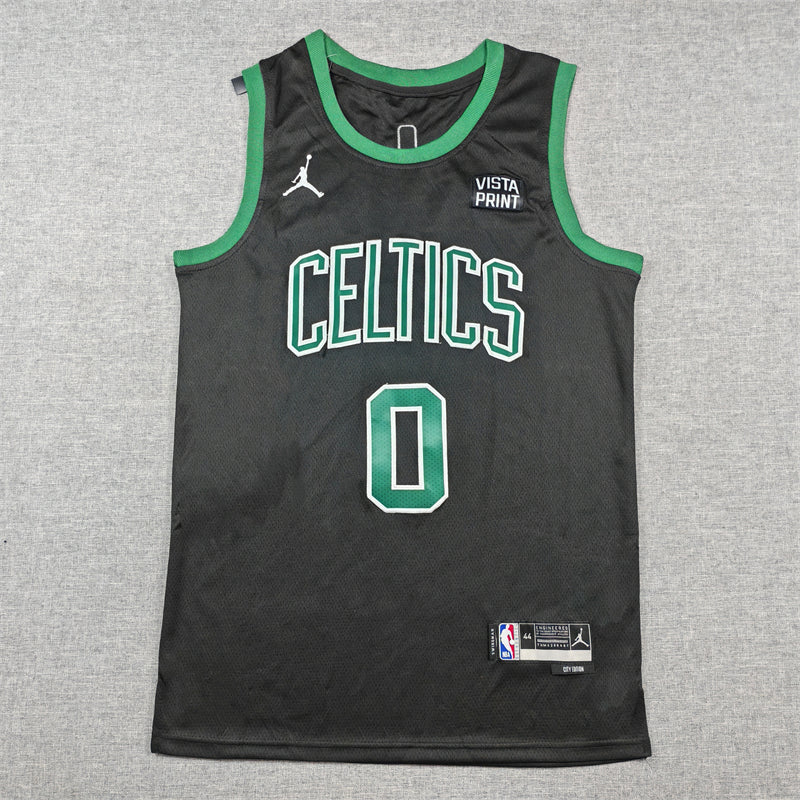 Men's Boston Celtics Jayson Tatum #0 Black Swingman Jerseys - Statement Edition