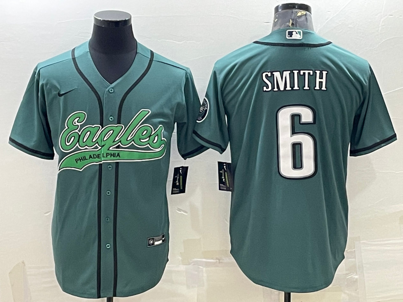 Men's Philadelphia Eagles DeVonta Smith #6 Midnight Green Game Jerseys Joint Edition