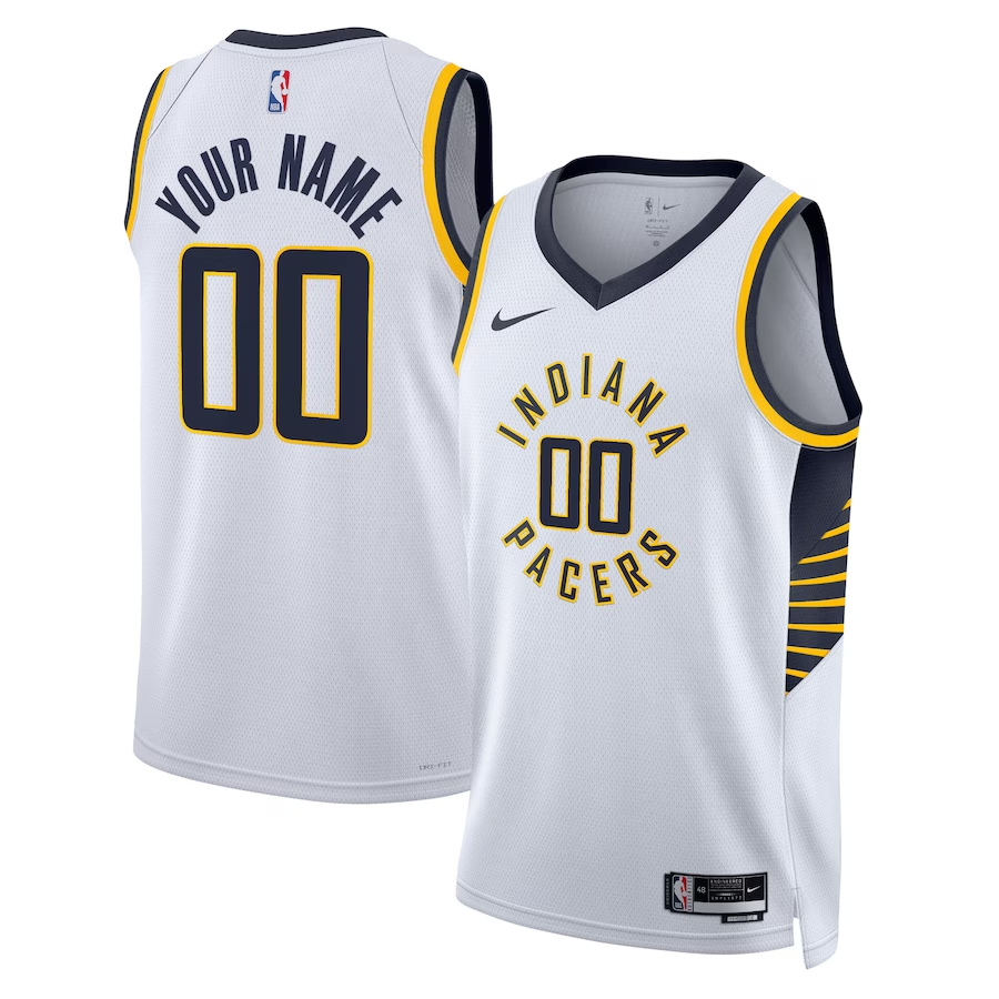 Men's Indiana Pacers White Swingman Custom Jerseys - Association Edition