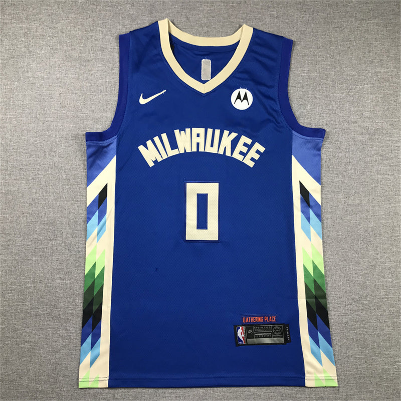 Men's Milwaukee Bucks Damian Lillard #0 Royal 2022/23 Swingman Jerseys - City Edition