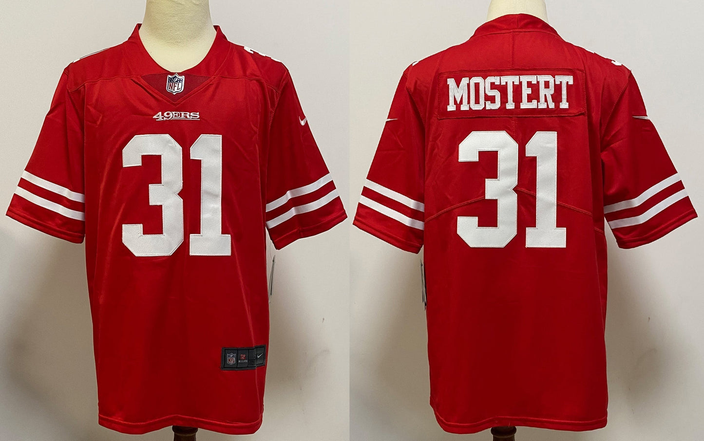 Men's San Francisco 49ers Raheem Mostert #31 Red Game Player Jerseys