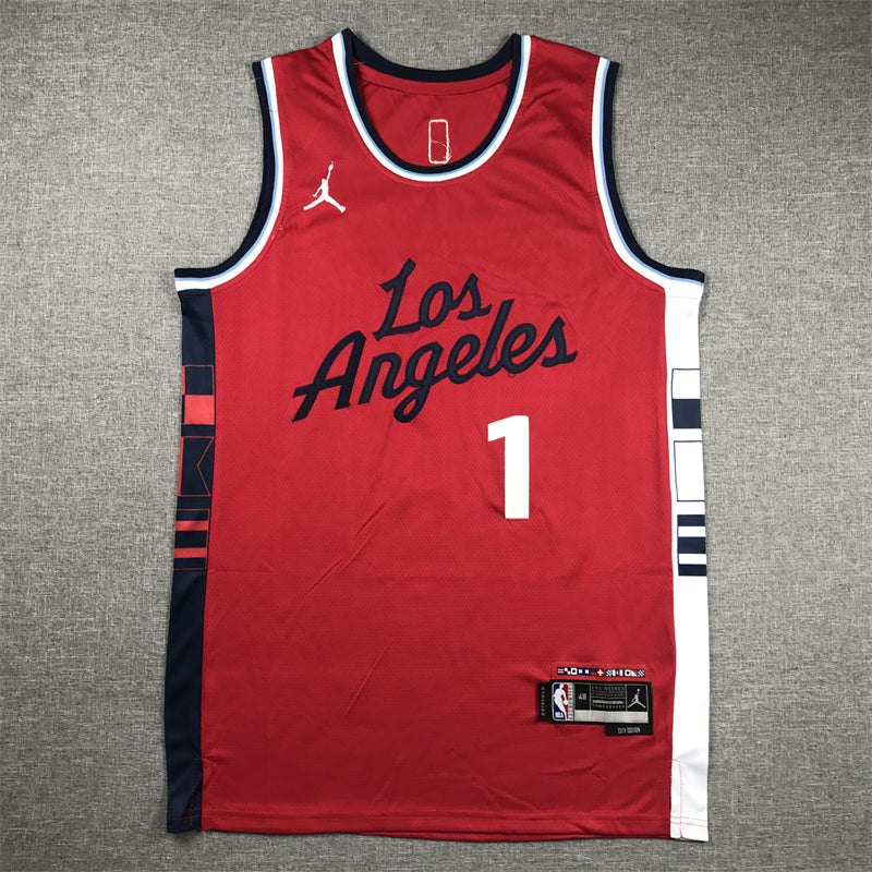 Men's LA Clippers James Harden #1 Red Swingman Player Jerseys