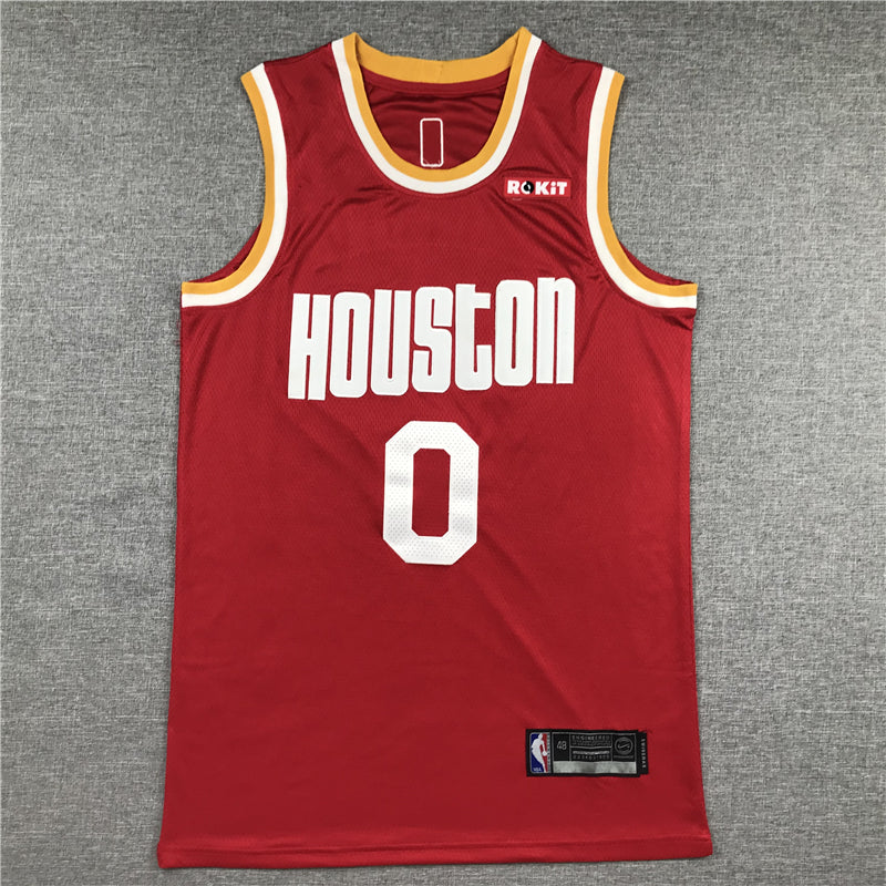 Men's Houston Rockets Russell Westbrook #0 NBA Classics Swingman Jerseys - Retro Red
