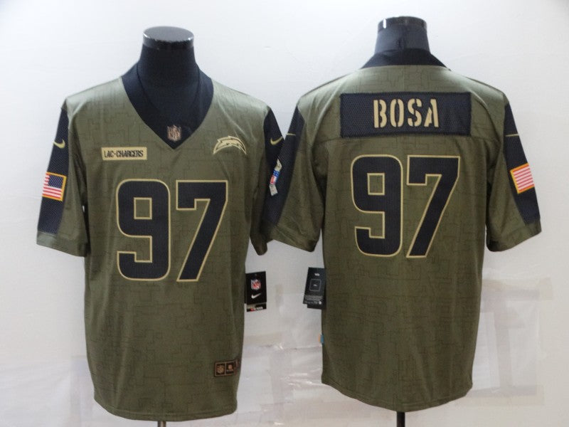 Men's Los Angeles Chargers Joey Bosa #97 Brown Game Jerseys
