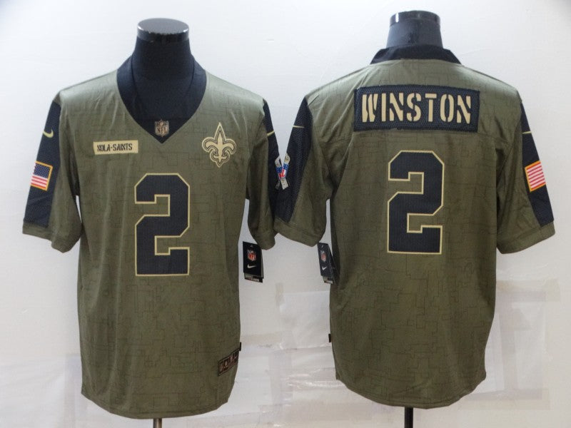 Men's New Orleans Saints Jameis Winston #2 Brown Game Jerseys