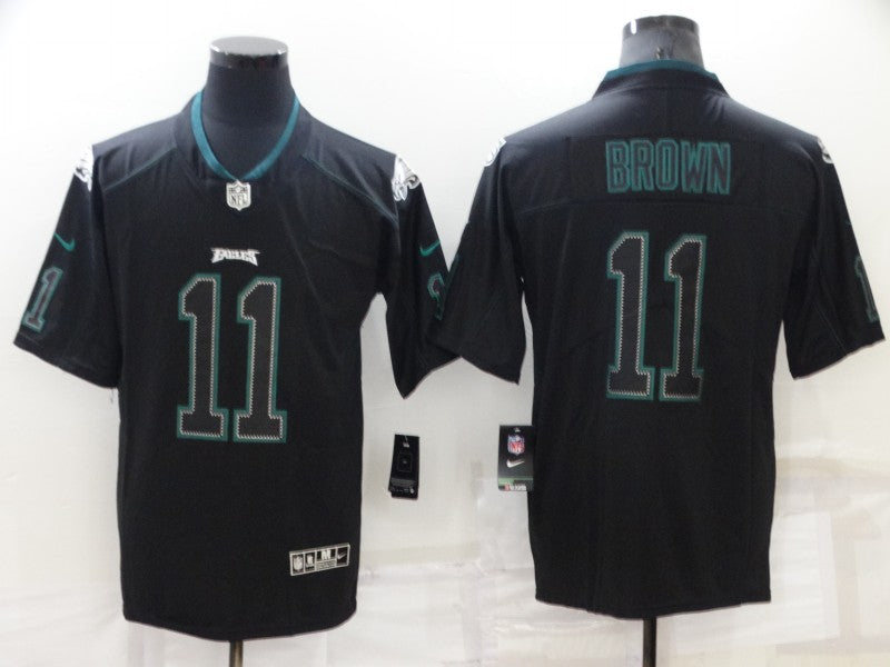 Men's Philadelphia Eagles A.J. Brown #11 Black Team Game Jerseys