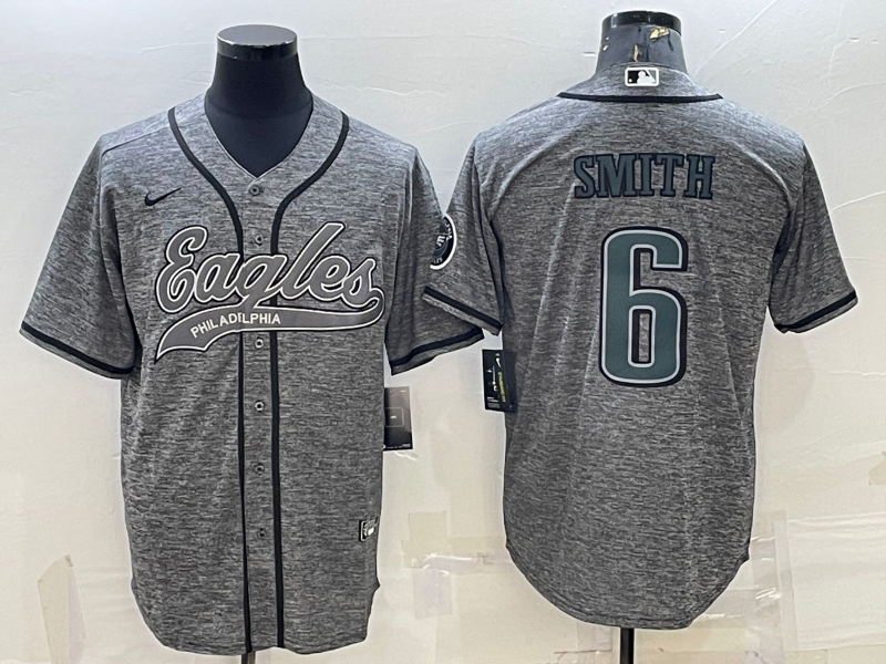 Men's Philadelphia Eagles DeVonta Smith #6 Gray Player Jerseys Joint Edition