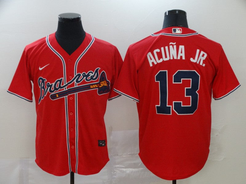 New Men's Atlanta Braves Ronald Acuna Jr. #13 Jerseys Red