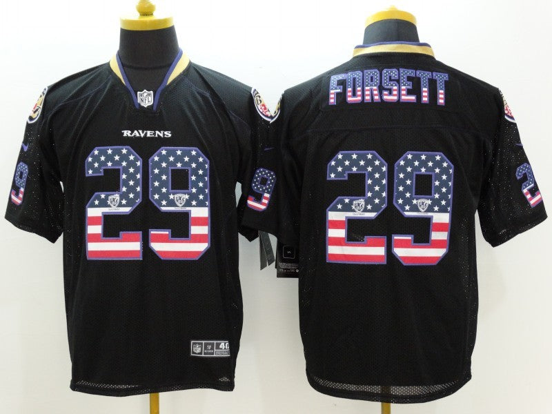 Men's Baltimore Ravens Justin Forsett #29 Black Game Jerseys