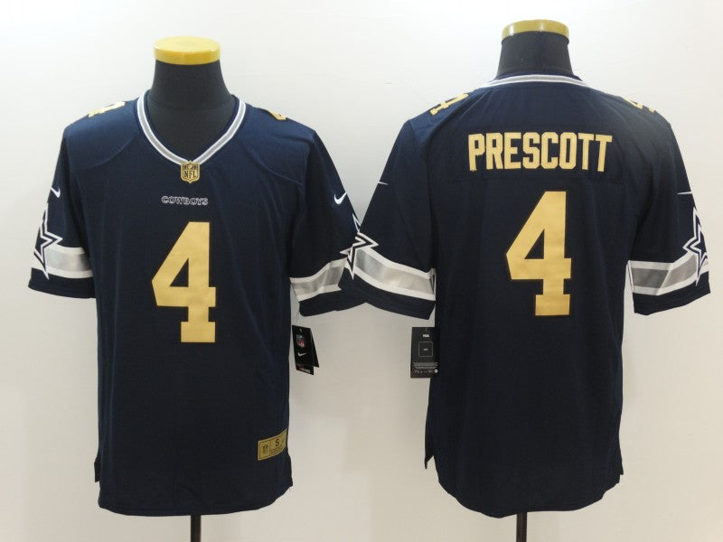 Men's Dallas Cowboys Dak Prescott #4 Navy Team Game Jerseys
