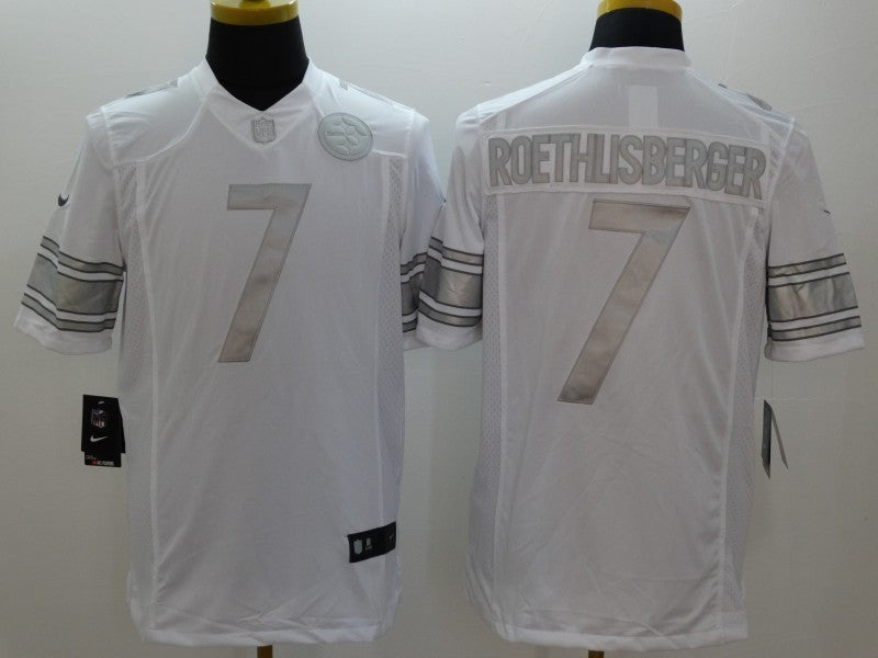 Men's Pittsburgh Steelers Ben Roethlisberger #7 White Game Player Jerseys