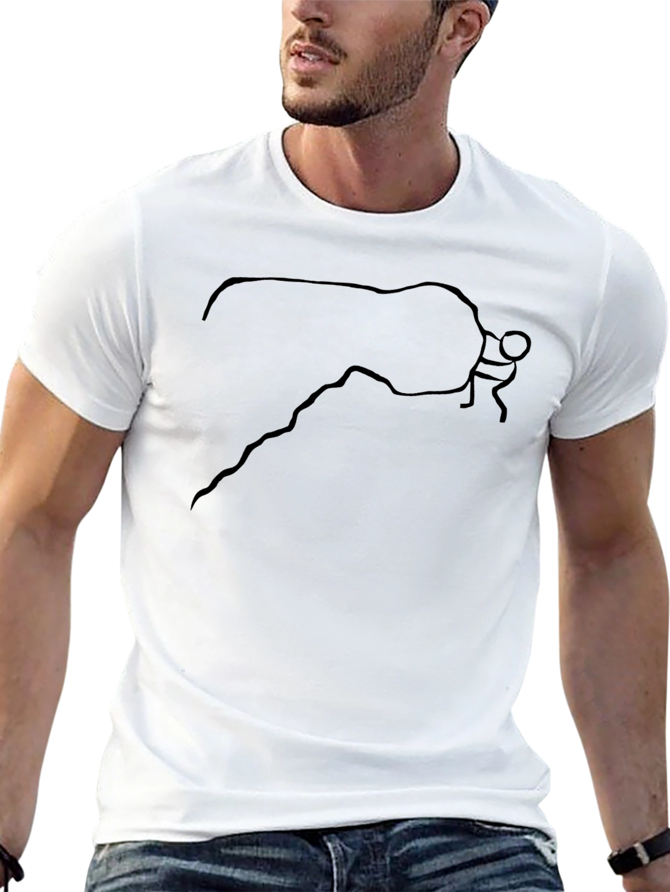 Black Rock Climbing Graphic Tee for Men