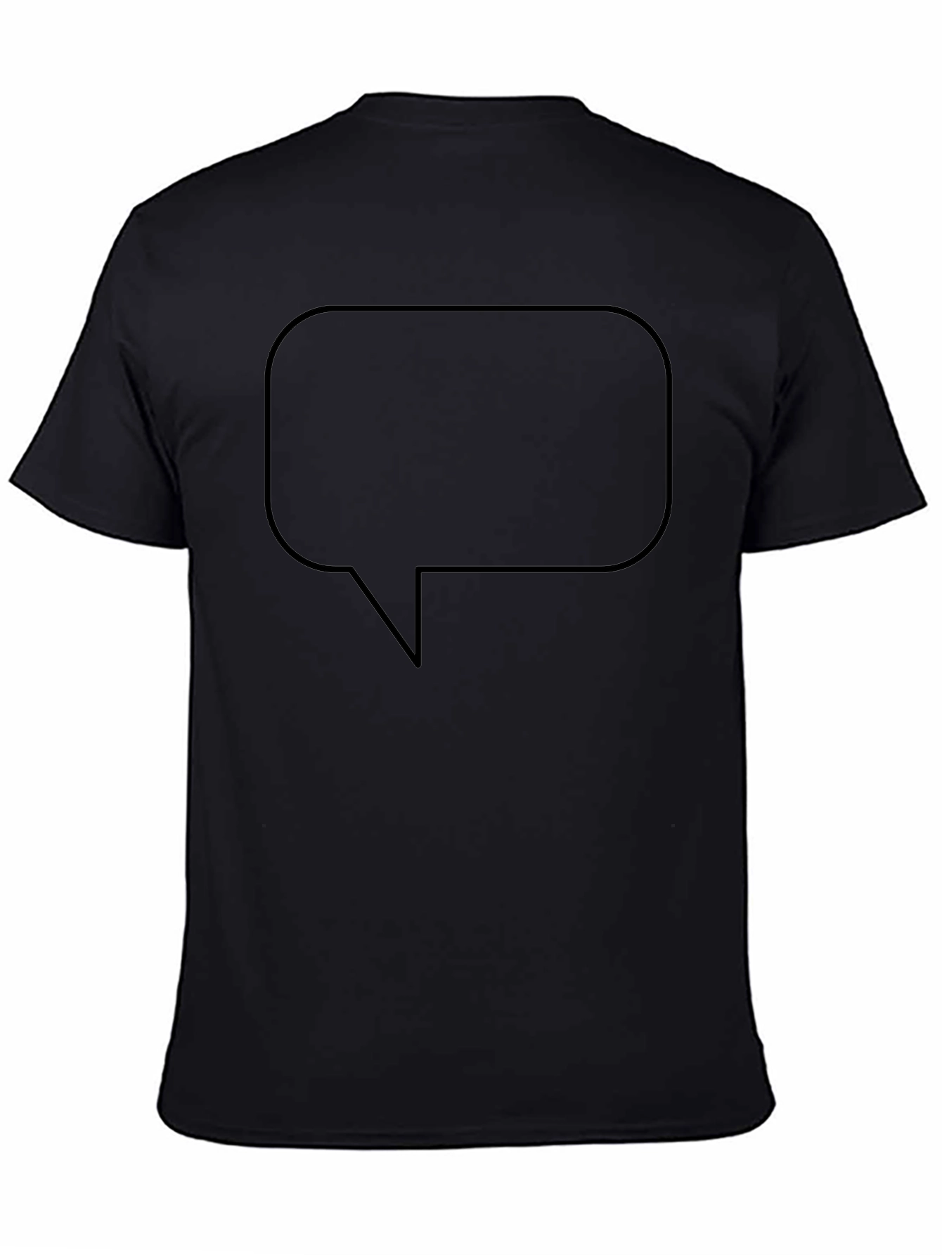 Mens Black T-Shirt with Speech Bubble Graphic