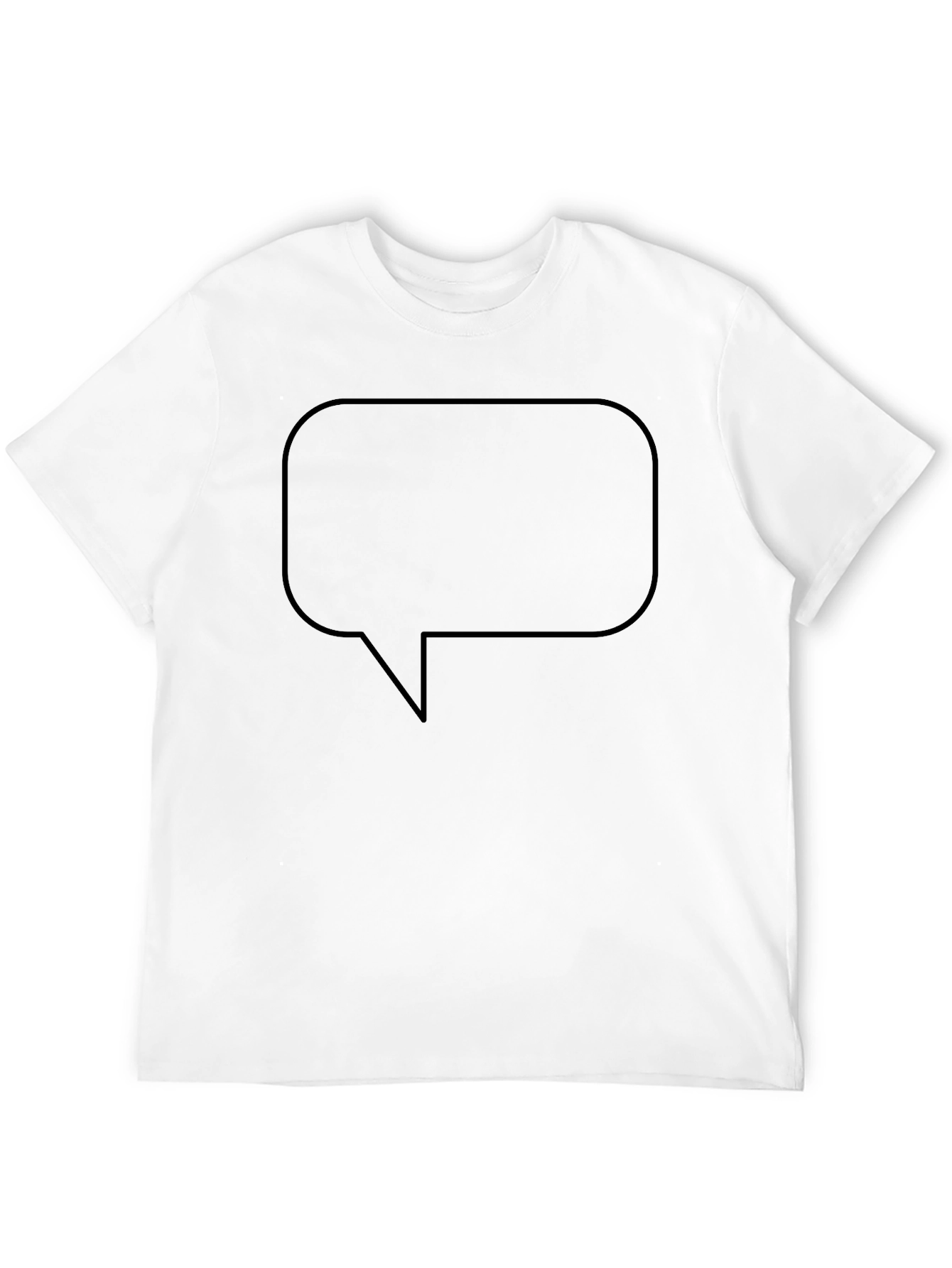 Mens Black T-Shirt with Speech Bubble Graphic
