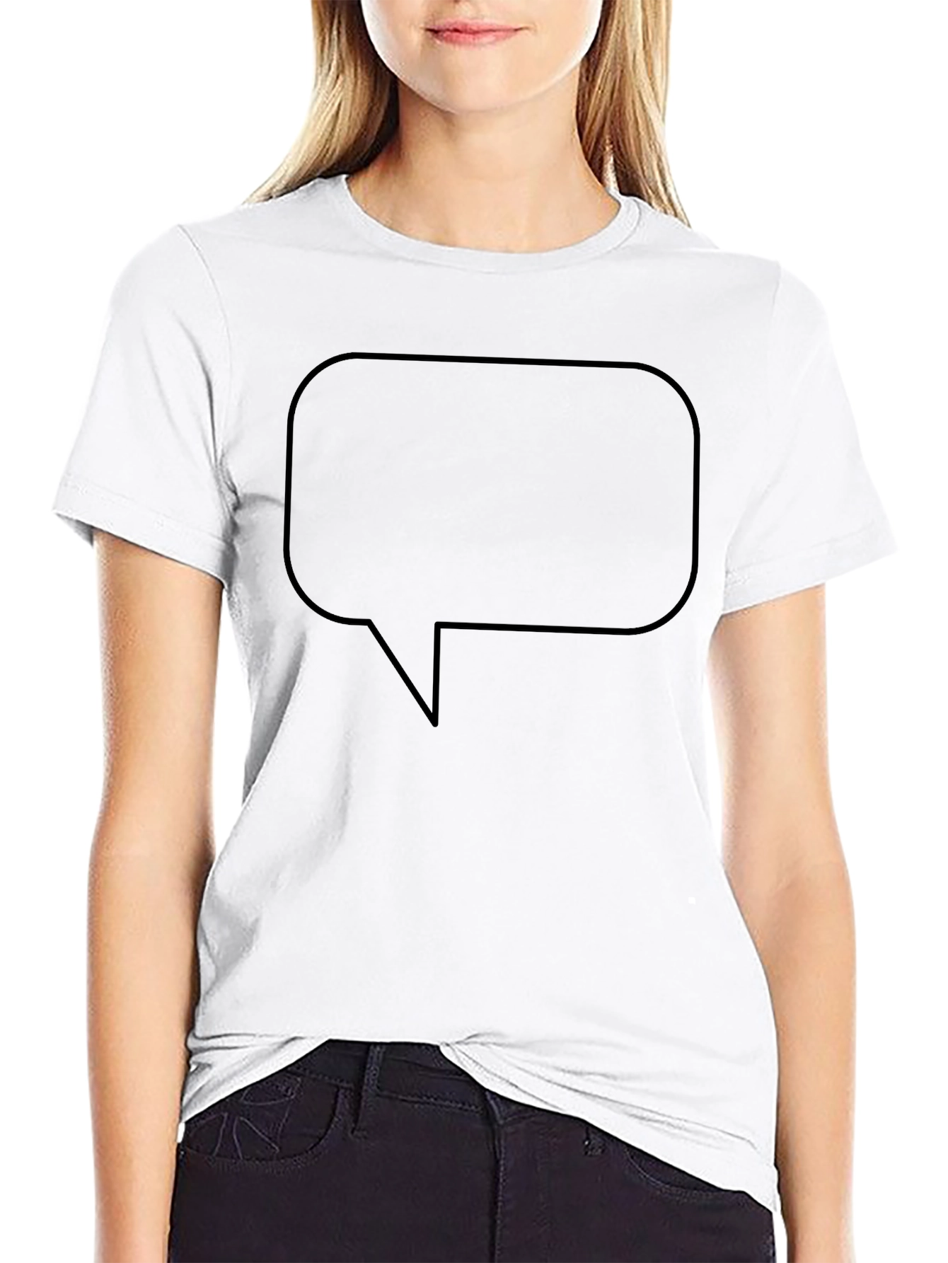 Mens Black T-Shirt with Speech Bubble Graphic