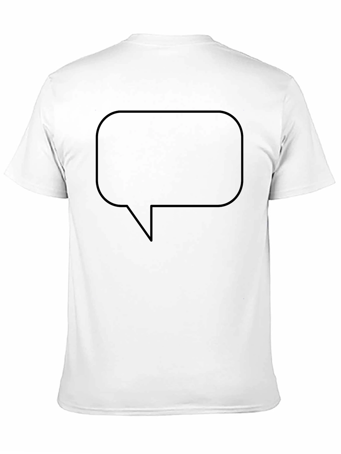 Mens Black T-Shirt with Speech Bubble Graphic